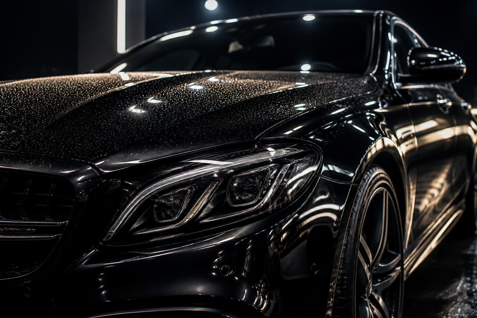 Detailed black luxury car